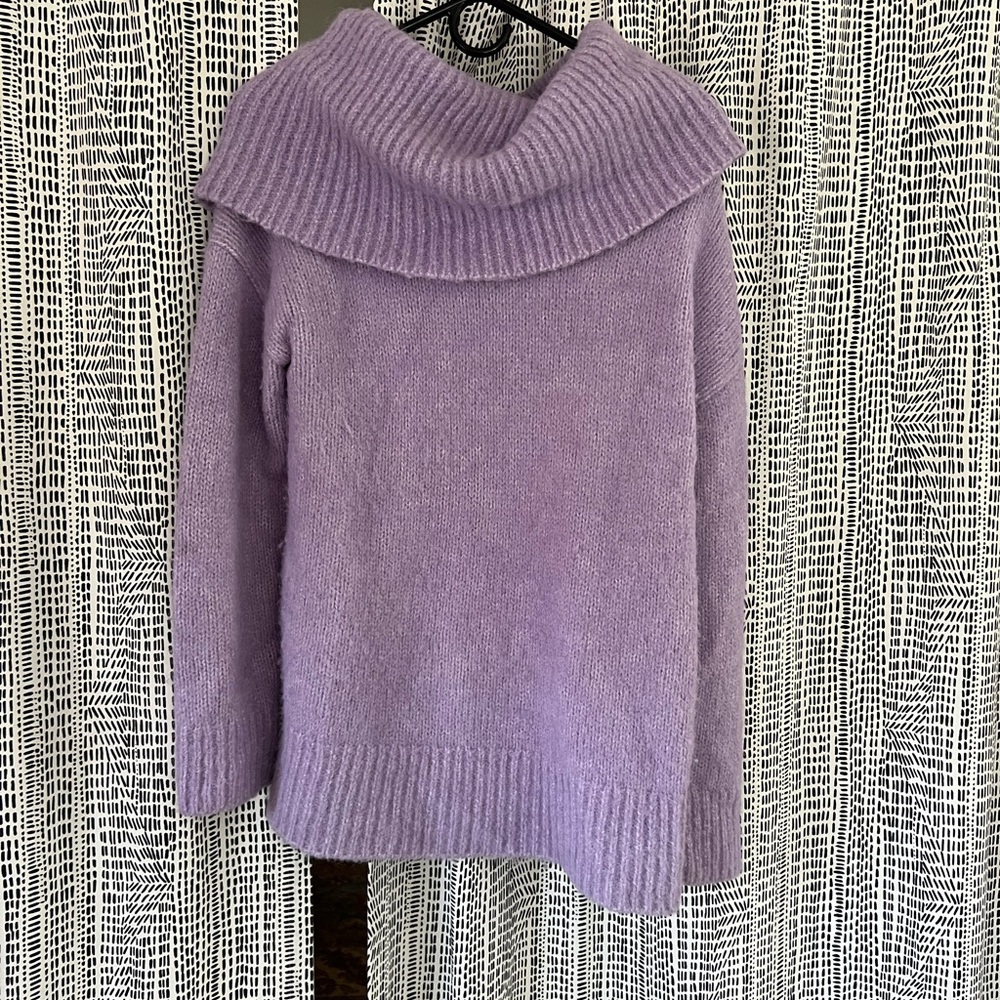 Banana Republic Purple Cowl Neck Sweater